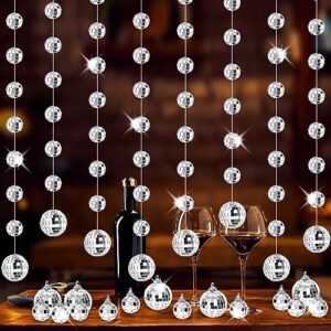 79 pcs disco balls ornaments reflective mirror disco ball hanging glass mini disco ball 70s disco party decorations for wedding bar dance music christmas (2 in, 1 in)
