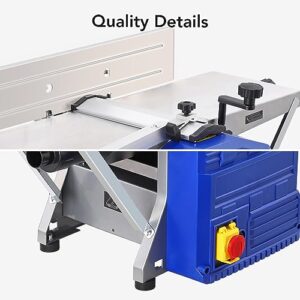 Power Benchtop Planer, Garvee 1250W Powerful Benchtop Planer Worktable Thickness Planer with Low Noise for both Hard & Soft Wood Planing & Thicknessing