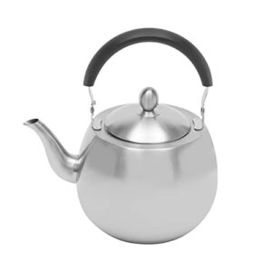lgxshop tea kettle heavy duty tea kettle stainless 304 steel tea pot with ergonomic handle, use when making tea at home or in restaurants （4.22qt)