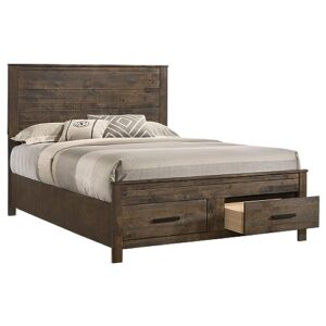 coaster home furnishings woodmont california king storage bed rustic golden brown