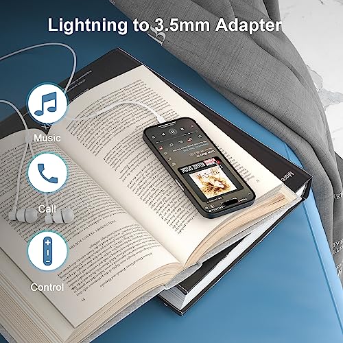 Lightning to 3.5 mm Headphone Jack Adapter, 2 Pack [Apple MFi Certified] iPhone 3.5mm Headphone/Earphone Jack Aux Audio Adapter Dongle for iPhone 14 13 12 11 Pro Max XS XR X 8 7 iPad, Support iOS 16