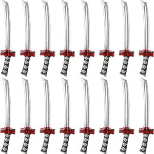 cotiny 16 pack inflatable ninja sword samurai sword toy weapons inflatable katana blow up costume sword for kids adults swimming pool party ninja cosplay accessories