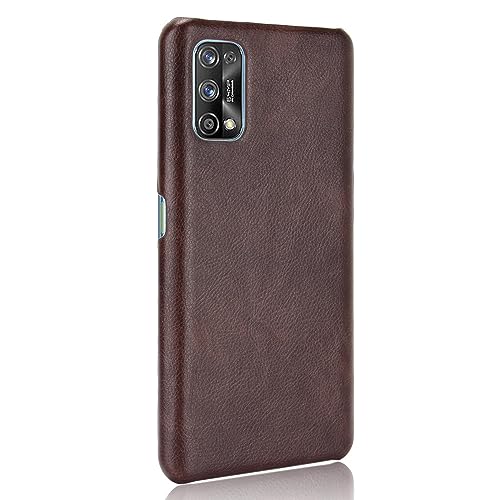 Phone Case for Realme 7 Pro Case, [PU Leather]+[Hard Plastic] for Realme 7 Pro Protector Case, Non-Slip Shockproof for Realme 7 Pro Phone Cover Brown