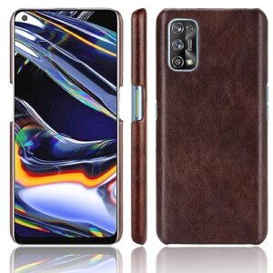 Phone Case for Realme 7 Pro Case, [PU Leather]+[Hard Plastic] for Realme 7 Pro Protector Case, Non-Slip Shockproof for Realme 7 Pro Phone Cover Brown