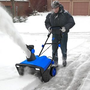 Safstar Snow Blower, 20-Inch 15-AMP Walk-Behind Snow Thrower W/LED Headlights & 180° Rotating Chute, 30FT Throwing Distance, 10" Depth Clearing Path, Electric Corded Snowblower for Driveway (Blue)