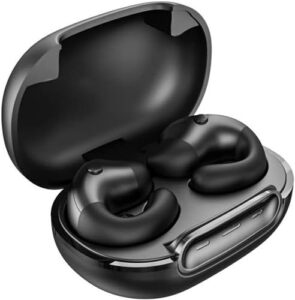 qawdawm open ear bone conduction headphones bluetooth 5.3 wireless bluetooth with charging case,ipx4 waterproof earphones sport, clip-on earphones, for running, walking, workout