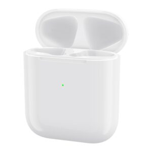 wireless charging case for air pod 1/2, charger case replacement with sync button and built-in 450 mah battery, no earbuds include