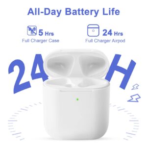 Wireless Charging Case for Air pod 1/2, Charger Case Replacement with Sync Button and Built-in 450 mAH Battery, No Earbuds Include