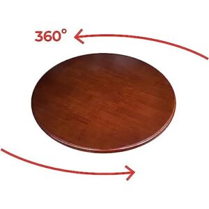 VERDDE 30in 40in 50in Wooden Lazy Susan Turntable Round Rotating Dining Table Serving Tray For Restaurants ，360 Degree Swivel，Heavy Duty，Rustic，oversized (Color : Burgundy, Size : 100 cm (40 in))