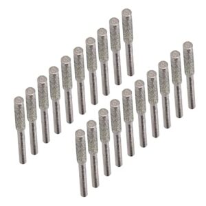 20pcs chainsaw sharpener burr grinding head rotating file sharpening tool set kit(silver 4mm) abrasive tool (4mm)