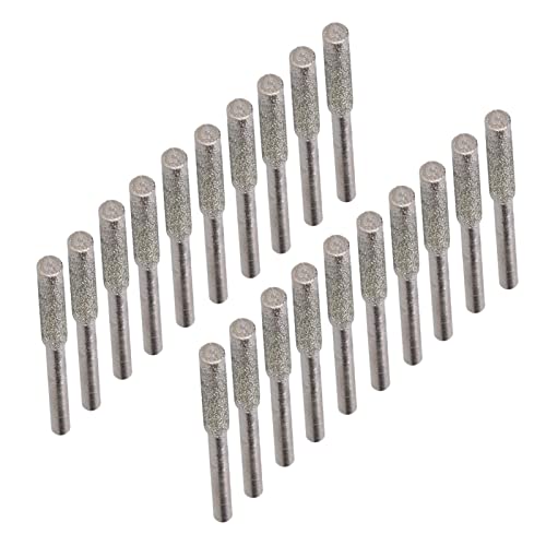 20Pcs Chainsaw Sharpener Burr Grinding Head Rotating File Sharpening Tool Set Kit(Silver 4mm) Abrasive Tool (4mm)