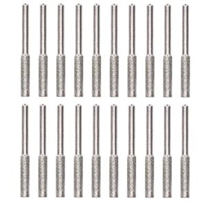 20Pcs Chainsaw Sharpener Burr Grinding Head Rotating File Sharpening Tool Set Kit(Silver 4mm) Abrasive Tool (4mm)