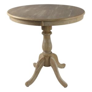 carolina classic fairview 36" round pedestal bar table in natural driftwood