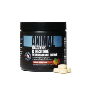 animal recovery chews, fast acting recovery with bcaa, taurine and glutamine for muscle repair and hydration - convenient and delicious chews format