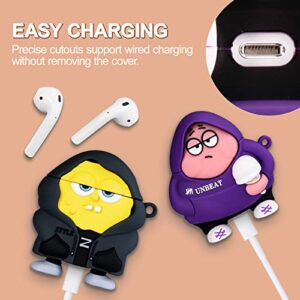 [3Pack] Case for Airpods 2/1 Cute 3D Cartoon Character Funny Anime for AirPod 2nd/1st Generation Case Shockproof Silicone Protective Cover for Airpods 1&2 Gen with Keychain Women Men Teenagers