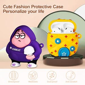 [3Pack] Case for Airpods 2/1 Cute 3D Cartoon Character Funny Anime for AirPod 2nd/1st Generation Case Shockproof Silicone Protective Cover for Airpods 1&2 Gen with Keychain Women Men Teenagers