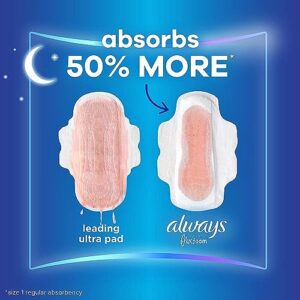 Always Infinity Feminine Pads for Women, Size 4 Overnight Absorbency, with Flexfoam, with Wings, Unscented, 13 Count x 12 Packs (156 Count Total)