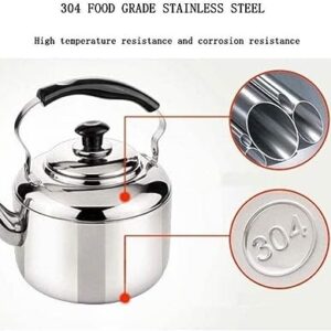 Tea Kettle, Whistling Stove top teapot Kettle Capacity 304 Stainless Steel Stovetop Kettles,Tea Pot,Anti-scalding Handle,Induction Cooktops,Gas Stove -3L