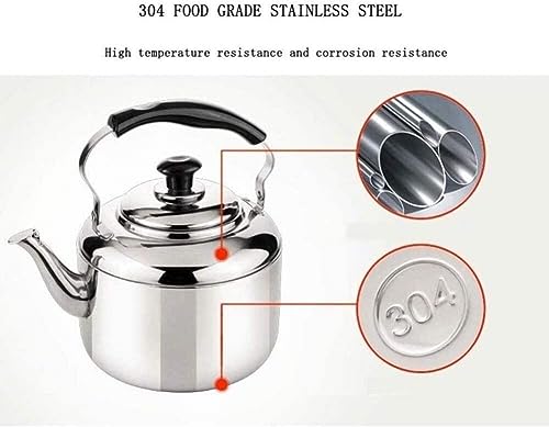 Tea Kettle, Whistling Stove top teapot Kettle Capacity 304 Stainless Steel Stovetop Kettles,Tea Pot,Anti-scalding Handle,Induction Cooktops,Gas Stove -3L