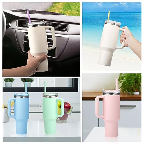 Replacement Straw for Stanley 40 oz 30 oz Cup Tumbler,4Pack Reusable Silicone Straws with Straw Covers Accessories for Stanley Bottles with Cleaning Brush