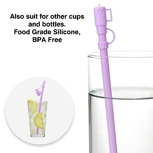 Replacement Straw for Stanley 40 oz 30 oz Cup Tumbler,4Pack Reusable Silicone Straws with Straw Covers Accessories for Stanley Bottles with Cleaning Brush