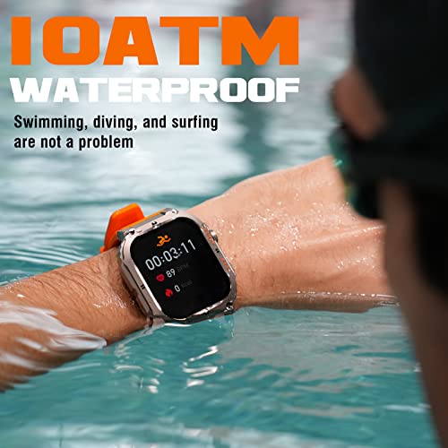 KACLUT Smart Watch,2-inch Utral Large HD Display,100M Waterproof Rugged Military Smartwatch with Bluetooth Call(Answer/Dial Calls) 70 Days Extra Long Battery Life,100+ Sports Modes Fitness Tracker