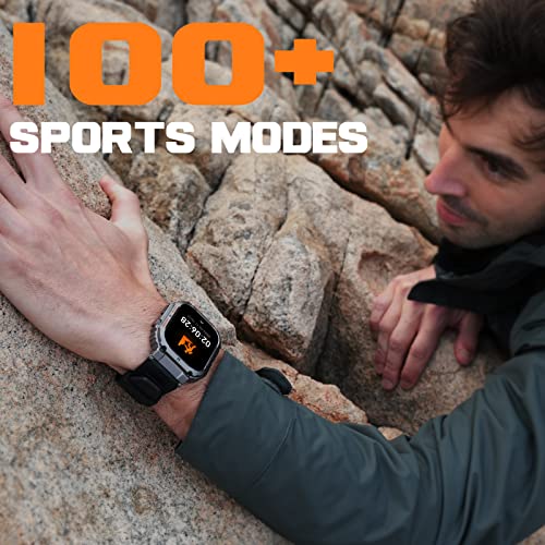 KACLUT Smart Watch,2-inch Utral Large HD Display,100M Waterproof Rugged Military Smartwatch with Bluetooth Call(Answer/Dial Calls) 70 Days Extra Long Battery Life,100+ Sports Modes Fitness Tracker