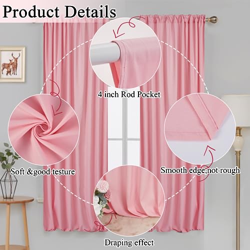 10x10FT Rose Gold Backdrop Curtains for Wedding - Rose Gold Backdrop for Baby Shower Birthday Photo Home Party Curtains Backdrop 5x10FT 2 Panels