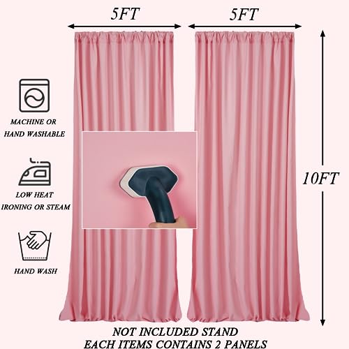 10x10FT Rose Gold Backdrop Curtains for Wedding - Rose Gold Backdrop for Baby Shower Birthday Photo Home Party Curtains Backdrop 5x10FT 2 Panels