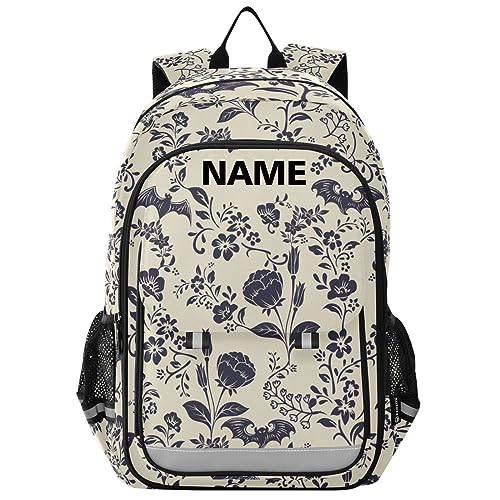 DerlonKaje Goth Bat School Bag Backpack, Personalized Travel, Hiking, Camping Daypack