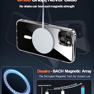 Dssairo Magnetic for iPhone 13 Mini case，with 2 Screen Protector，Full Camera Protection [Compatible with MagSafe] Shockproof Phone Protective Bumper Cover，Anti-Scratch (Clear)…