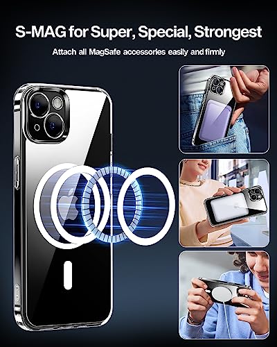 Dssairo Magnetic for iPhone 13 Mini case，with 2 Screen Protector，Full Camera Protection [Compatible with MagSafe] Shockproof Phone Protective Bumper Cover，Anti-Scratch (Clear)…