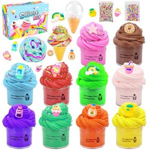 10 pack butter slime kit,super soft and non-sticky toy,diy educational slime toys for kids,stress relief toys,party favor for kids girls & boys(1*ice cream model)