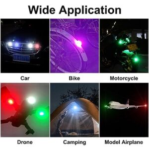 QVEVDACAR 4Pcs LED Anti-Collision Lights With Remote, 7 Colors USB Rechargeable Flashing Lights Wireless Led Strobe Lights for Cars Drone Aircraft Motorcycle Bike Emergency Warning Signal Lights