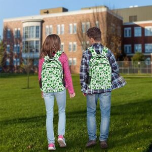 GzLeyigou Patricks Shamrock Clover School Backpacks for Boys Girls Happy St Patrick Day BookBag for Teen Girls Travel Schoolbag for Boys Girls Middle High school Bookbags