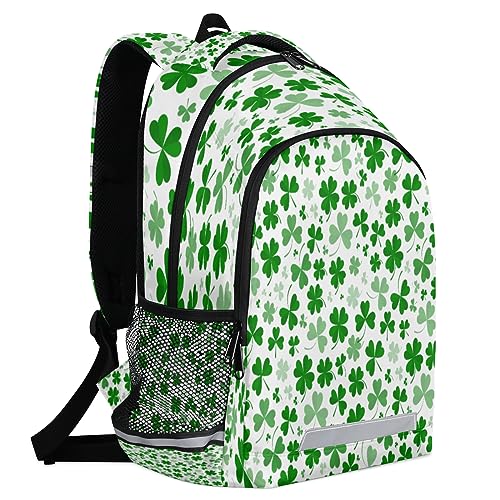GzLeyigou Patricks Shamrock Clover School Backpacks for Boys Girls Happy St Patrick Day BookBag for Teen Girls Travel Schoolbag for Boys Girls Middle High school Bookbags