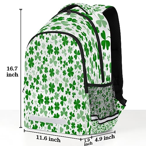 GzLeyigou Patricks Shamrock Clover School Backpacks for Boys Girls Happy St Patrick Day BookBag for Teen Girls Travel Schoolbag for Boys Girls Middle High school Bookbags