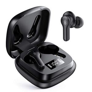 losei bluetooth headphones, 4-mics call noise canceling wireless earbuds, 30 hours ipx7 waterproof earphones, tws in ear headset with power display & wireless charging case for sports/music
