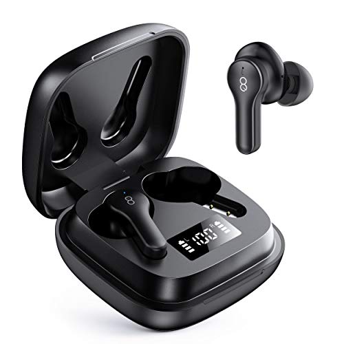 Losei Bluetooth Headphones, 4-Mics Call Noise Canceling Wireless Earbuds, 30 Hours IPX7 Waterproof Earphones, TWS in Ear Headset with Power Display & Wireless Charging Case for Sports/Music