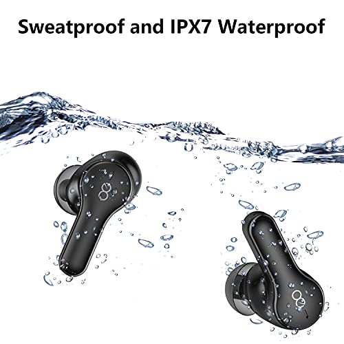 Losei Bluetooth Headphones, 4-Mics Call Noise Canceling Wireless Earbuds, 30 Hours IPX7 Waterproof Earphones, TWS in Ear Headset with Power Display & Wireless Charging Case for Sports/Music