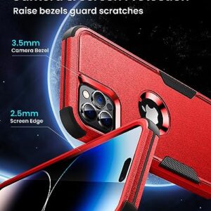 Scutum Designed for iPhone 14 Pro Max Case,[10 FT Military Grade Drop Protection] with [Screen Protector], 3 in 1 Non-Slip Heavy Duty Shockproof Phone Case,6.1 Inch, Red