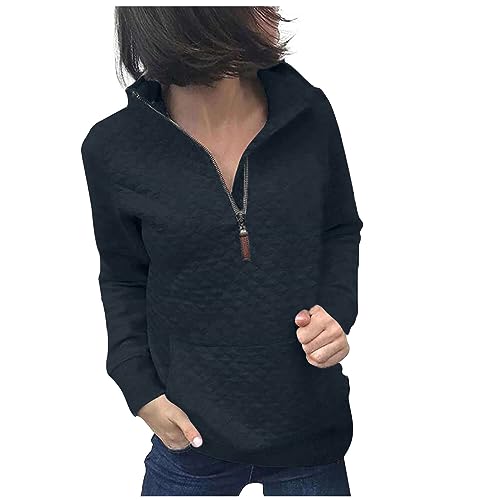 Women Hoodie Zip up Jacket,Sudaderas con capucha para mujer Sólido Manga larga Solapa Con capucha Cremallera Ligero Jersey Ocio Diario bolsillo,Navy,XX-Large