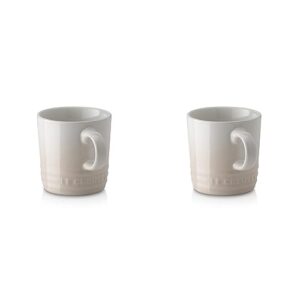 le creuset stoneware espresso mug, 3 oz., meringue (pack of 2)