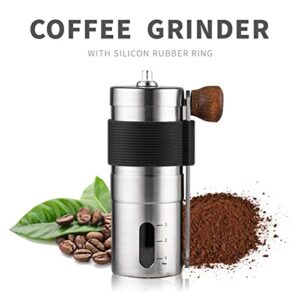 HOHXFYP Manual Coffee Grinder, Adjustable Portable Coffee Grinder, Durable Stainless Steel Coffee Bean Grinder for Office Home Traveling Camping