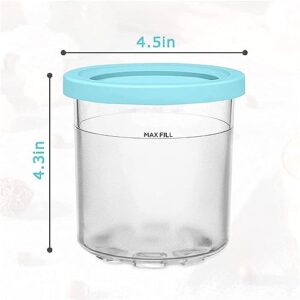 VRINO Creami Pints and Lids, for Ninja Creami Containers 4 Pack,16 OZ Ice Cream Pints Cup Bpa-Free,Dishwasher Safe Compatible NC301 NC300 NC299AMZ Series Ice Cream Maker