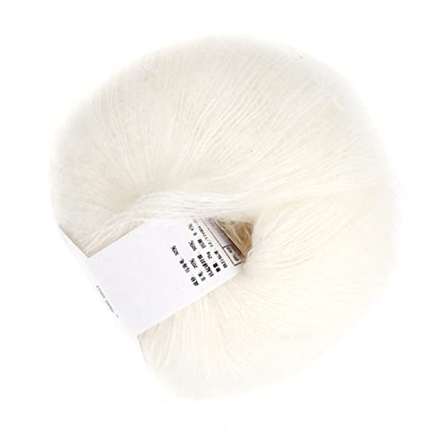 Angora Wool Yarn, Popular Soft Mohair Pashm Knit Angora Long Wool Yarn Hot More Colors(White)