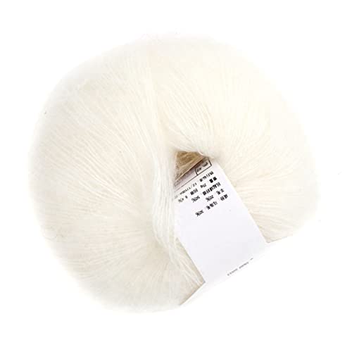 Angora Wool Yarn, Popular Soft Mohair Pashm Knit Angora Long Wool Yarn Hot More Colors(White)