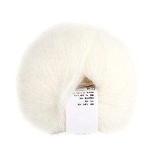 Angora Wool Yarn, Popular Soft Mohair Pashm Knit Angora Long Wool Yarn Hot More Colors(White)