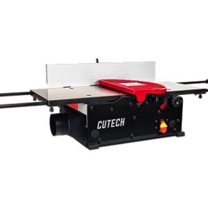 Cutech 401120HI 12-Inch Spiral Cutterhead Benchtop Jointer with Cast Iron Tables, 24 Tungsten Carbide Inserts, Extra Long 24" Fence, Additional Fence Brackets and a 12-amp Motor