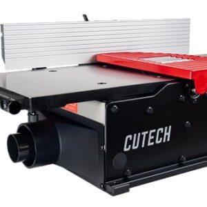 Cutech 401120HI 12-Inch Spiral Cutterhead Benchtop Jointer with Cast Iron Tables, 24 Tungsten Carbide Inserts, Extra Long 24" Fence, Additional Fence Brackets and a 12-amp Motor